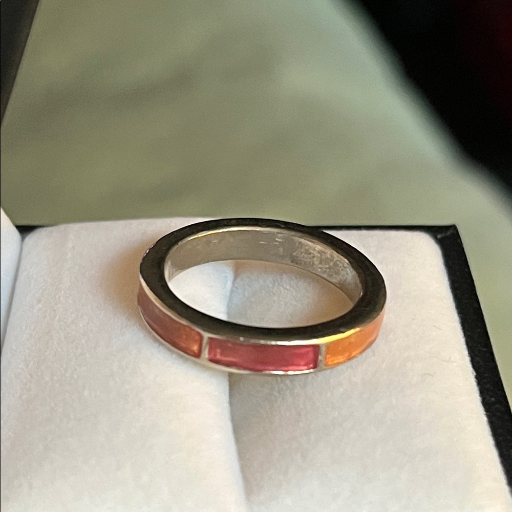 Enamel Inlay ring band - Picture 5 of 8